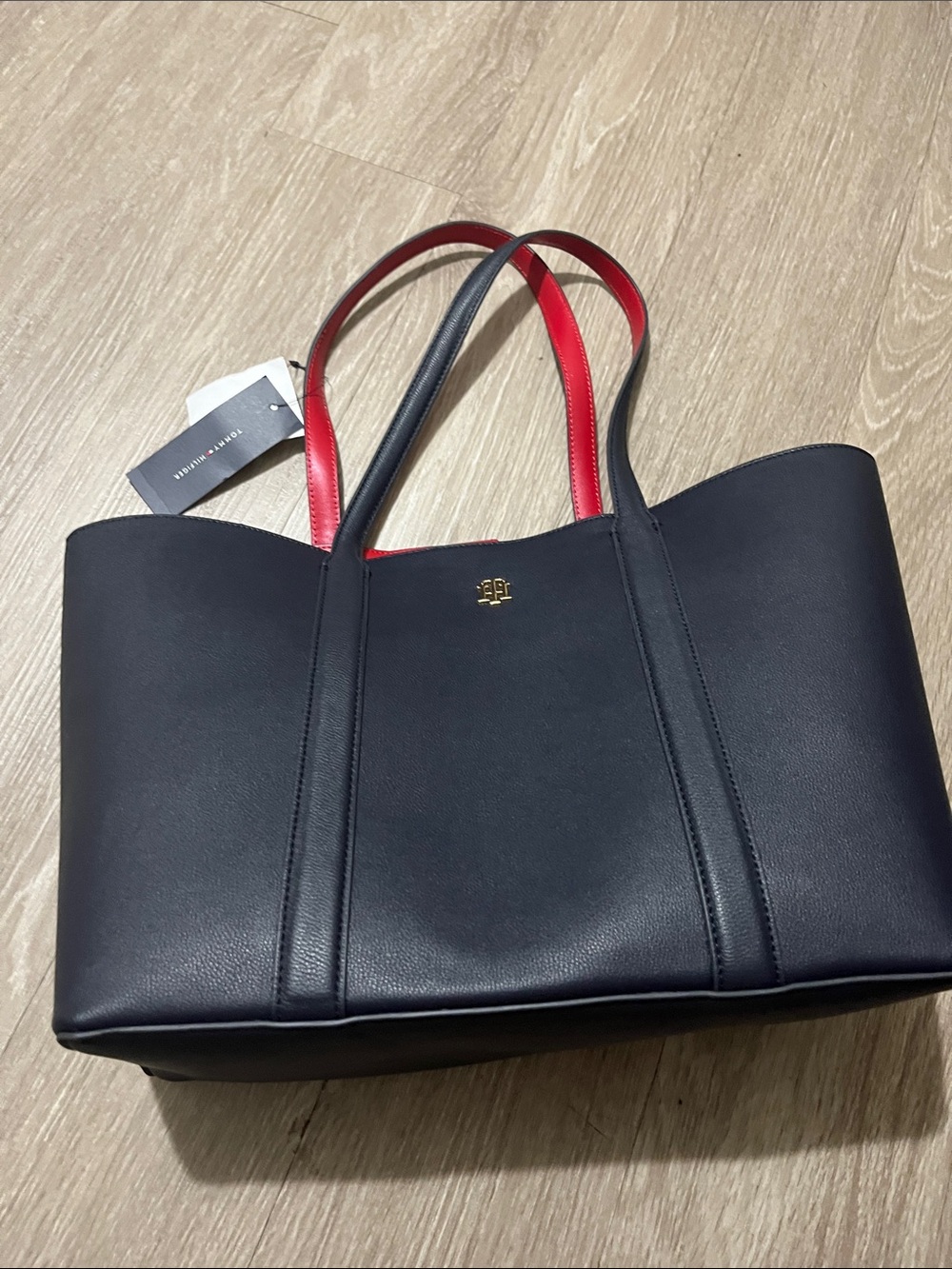 Tommy Hilfiger Navy Tote with Red Handles